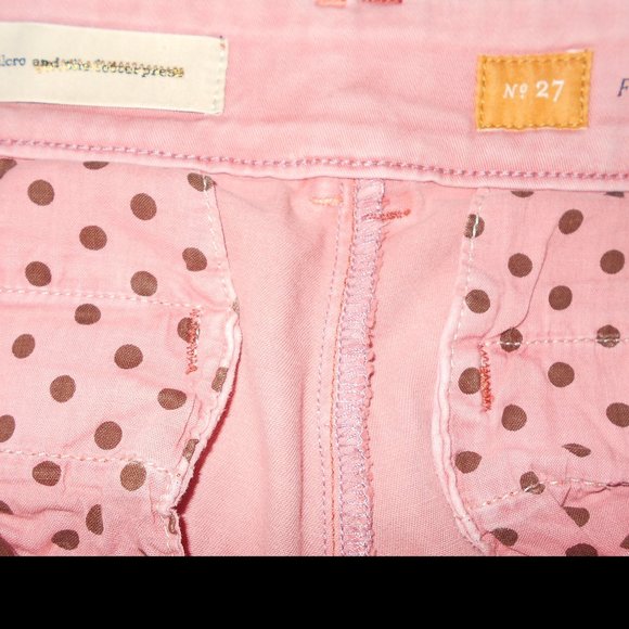 Pilcro & Letterpress Hyphen embroidered lace chinos sz 27 - Picture 4 of 5